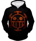 One Piece Hoodie - One Piece Heart Pirates Flag Logo Black Hoodie - Hoodie