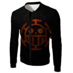 One Piece Hoodie - One Piece Heart Pirates Flag Logo Black Hoodie - Jacket