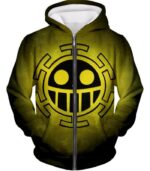 One Piece Hoodie - One Piece Pirate Crew Heart Pirates Flag Logo Hoodie - Zip Up Hoodie