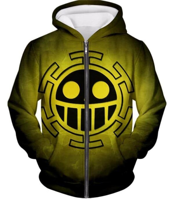 One Piece Hoodie - One Piece Pirate Crew Heart Pirates Flag Logo Hoodie - Zip Up Hoodie