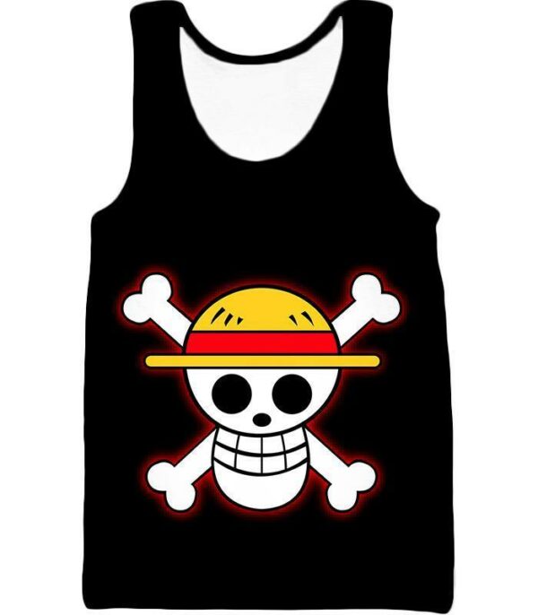 One Piece Hoodie - One Piece Pirate Crew Straw Hat Logo Black Hoodie - Tank Top