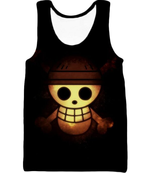 One Piece Hoodie - One Piece Pirate Flag Logo Black Hoodie - Tank Top