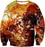 One Piece Hoodie - One Piece Pirate Portgas D Ace Aka Fire Fist Ace Hoodie - Sweatshirt