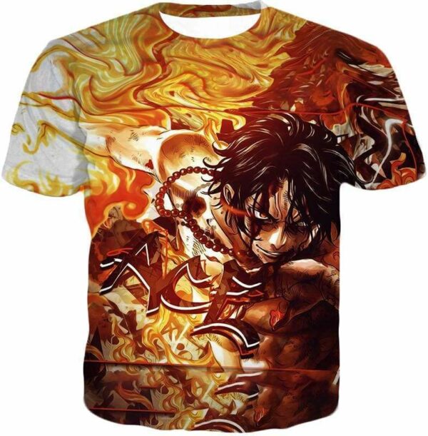 One Piece Hoodie - One Piece Pirate Portgas D Ace Aka Fire Fist Ace Hoodie - T-Shirt