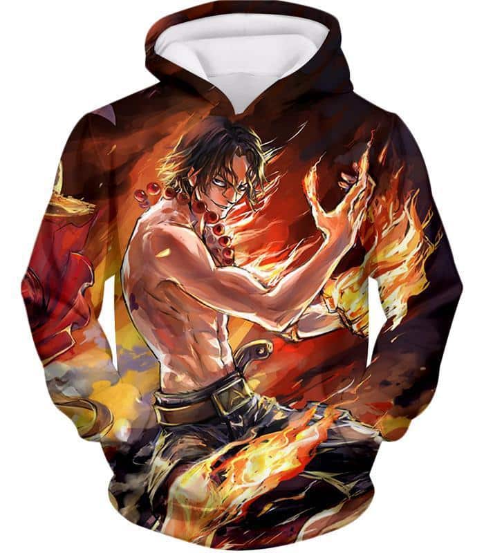 One Piece Hoodie - One Piece Pirate Portgas D Ace Fan Art Hoodie