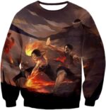 One Piece Hoodie - One Piece Powerful Brothers Bond Luffy And Ace Battle Action  Hoodie - Sweatshirt