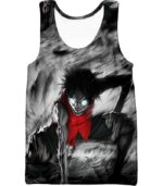 One Piece Hoodie - One Piece Powerful Pirate Straw Hat Luffy Action Black Hoodie - Tank Top