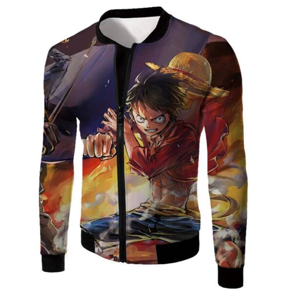 One Piece Hoodie - One Piece Rubber Man Monkey D Luffy Fan Art Hoodie - Jacket