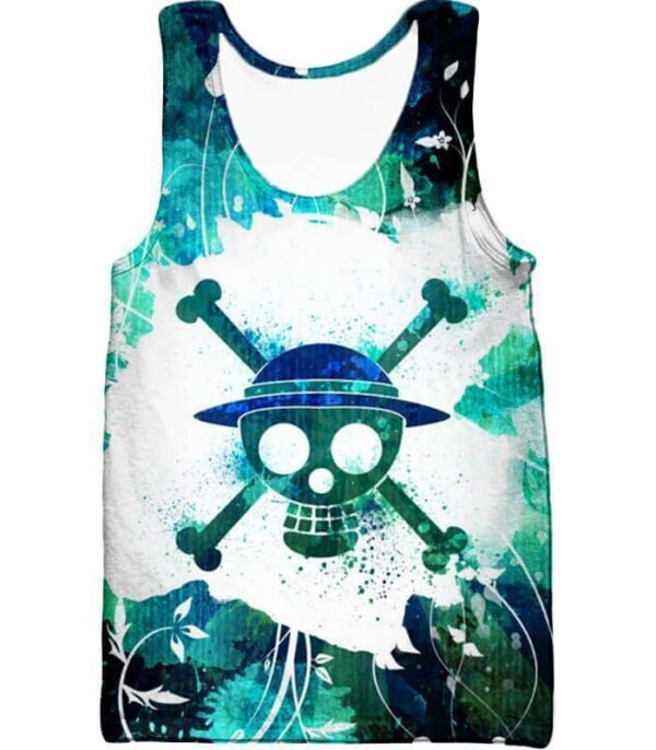 One Piece Hoodie - One Piece Straw Hat Pirate Logo Psychedelic Print Hoodie - Tank Top