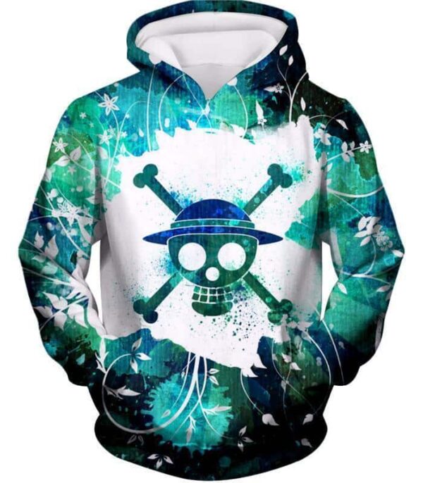 One Piece Hoodie - One Piece Straw Hat Pirate Logo Psychedelic Print Hoodie