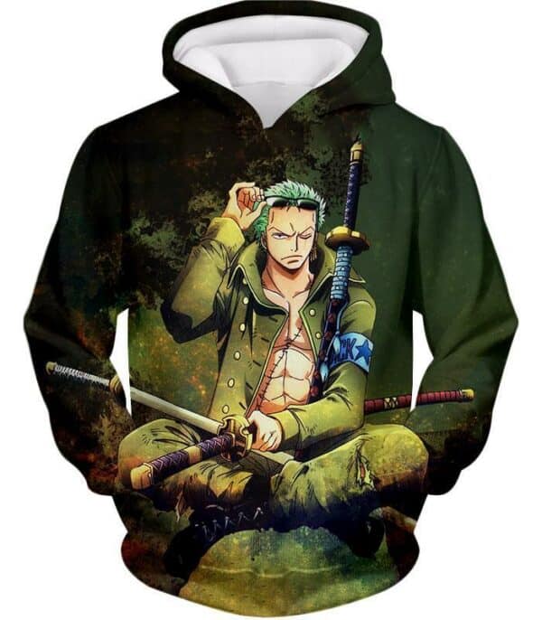 One Piece Hoodie - One Piece Straw Hat Pirates First Man Roronoa Zoro Hoodie