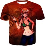 One Piece Hoodie - One Piece Super Hot Orange Haired Pirate Thief Nami Fan Art Hoodie - T-Shirt