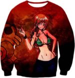 One Piece Hoodie - One Piece Super Hot Orange Haired Pirate Thief Nami Fan Art Hoodie - Sweatshirt