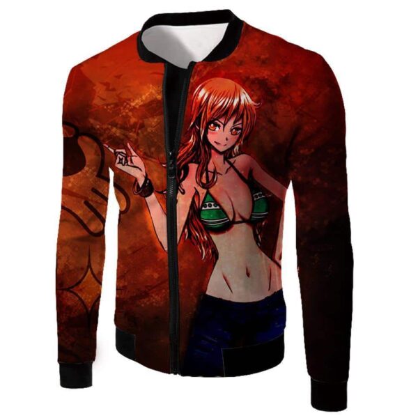 One Piece Hoodie - One Piece Super Hot Orange Haired Pirate Thief Nami Fan Art Hoodie - Jacket