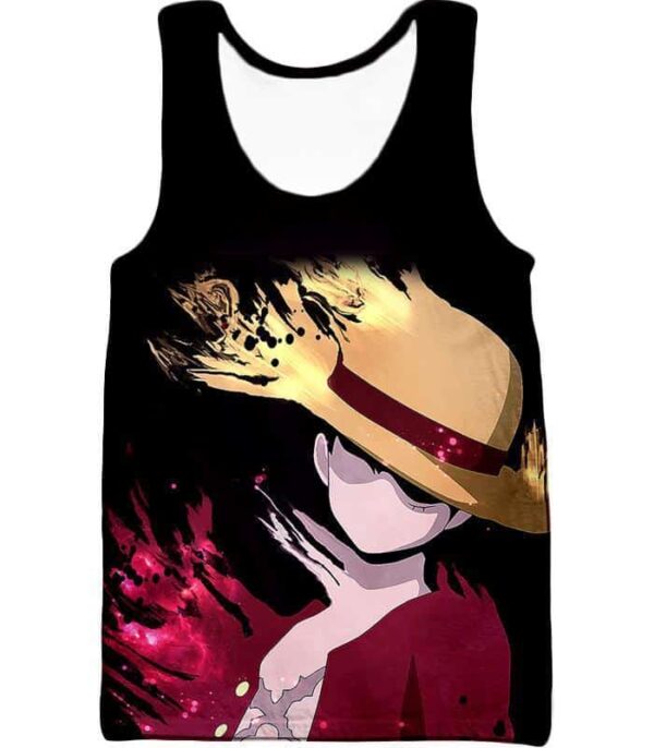 One Piece Hoodie - One Piece Super Pirate Captain Straw Hat Luffy Black Hoodie - Tank Top