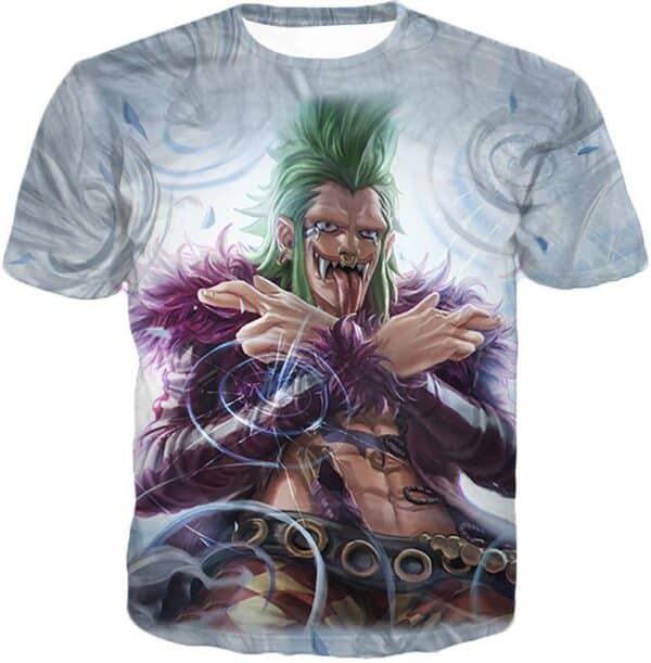 One Piece Hoodie - One Piece Super Rookie Bartolomeo Barrier Devil Fruit Action Hoodie - T-Shirt