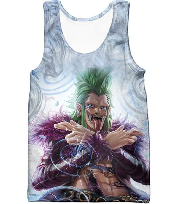 One Piece Hoodie - One Piece Super Rookie Bartolomeo Barrier Devil Fruit Action Hoodie - Tank Top