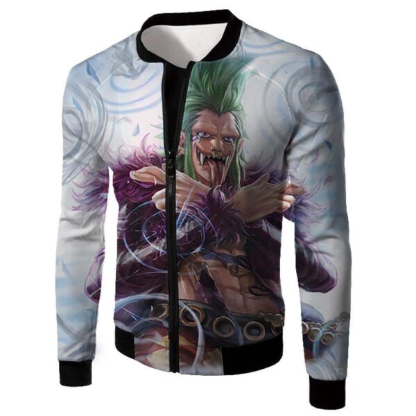 One Piece Hoodie - One Piece Super Rookie Bartolomeo Barrier Devil Fruit Action Hoodie - Jacket