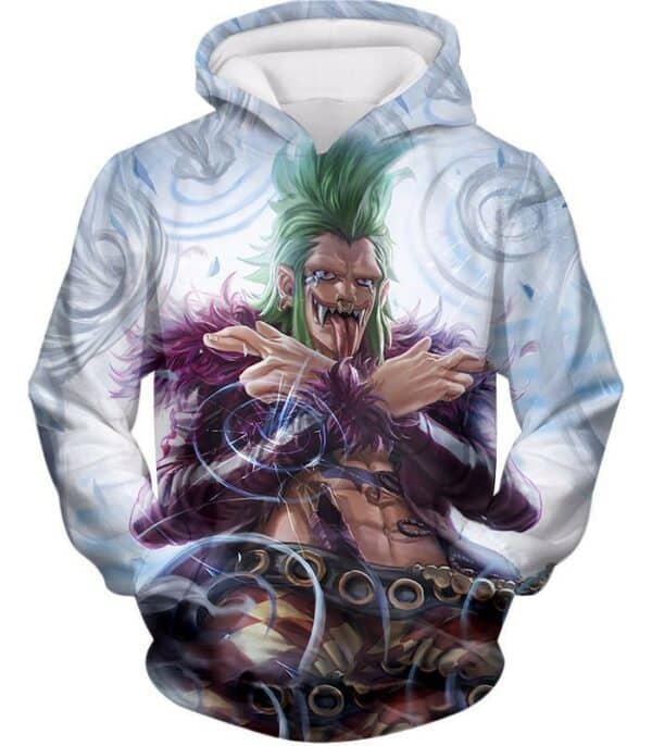 One Piece Hoodie - One Piece Super Rookie Bartolomeo Barrier Devil Fruit Action Hoodie - Hoodie