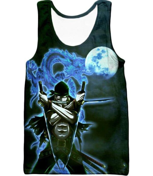 One Piece Hoodie - One Piece   Swordsman Roronoa Zoro Action Hoodie - Tank Top