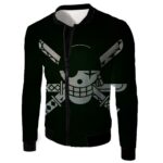 One Piece Hoodie - One Piece Swordsman Roronoa Zoro Logo Black Hoodie - Jacket