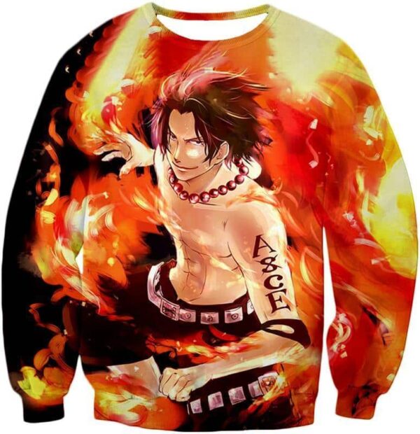 One Piece Hoodie - One Piece Whitebeard Pirate 2nd Division Commander Ace Hoodie - Sweatshirt