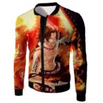 One Piece Hoodie - One Piece Whitebeard Pirate 2nd Division Commander Ace Hoodie - Jacket