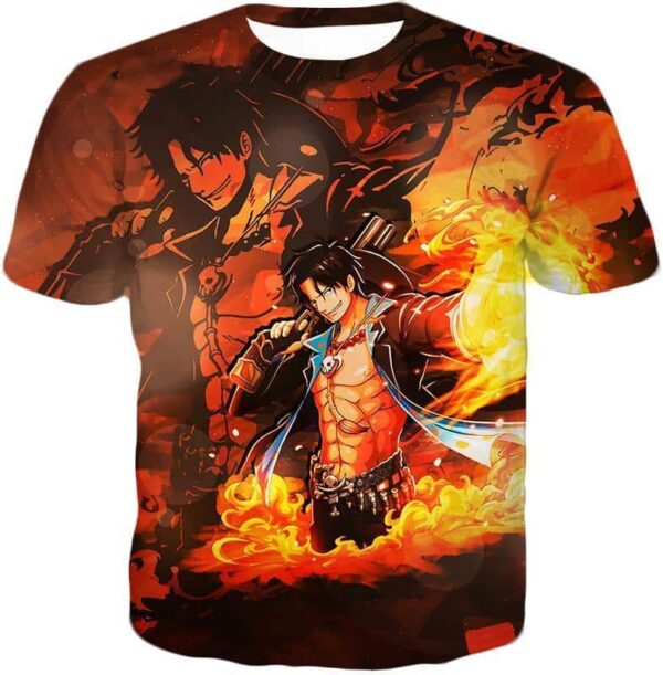 One Piece Hoodie - One Piece Whitebeard Pirate Commander Fire Fist Ace Hoodie - T-Shirt