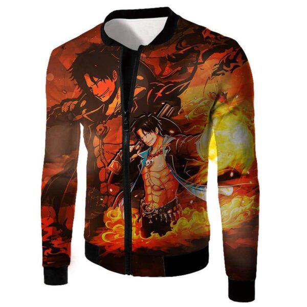 One Piece Hoodie - One Piece Whitebeard Pirate Commander Fire Fist Ace Hoodie - Jacket