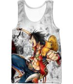 One Piece Zip Up Hoodie - One Piece And Fun Straw Hat Captain Luffy Zip Up Hoodie - Tank Top