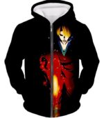 One Piece Zip Up Hoodie - One Piece Black Leg Sanjis Diable Jambe  Black Zip Up Hoodie