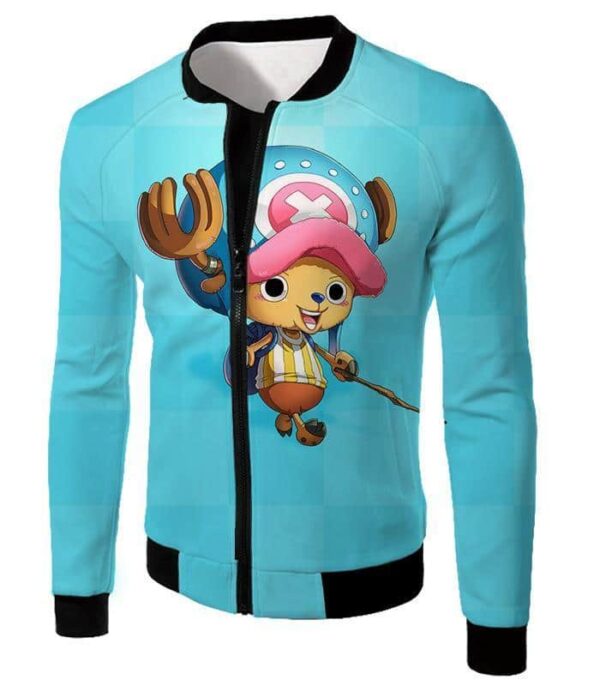 One Piece Zip Up Hoodie - One Piece Cotton Candy Lover Doctor Tony Tony Chopper Blue Zip Up Hoodie - Jacket