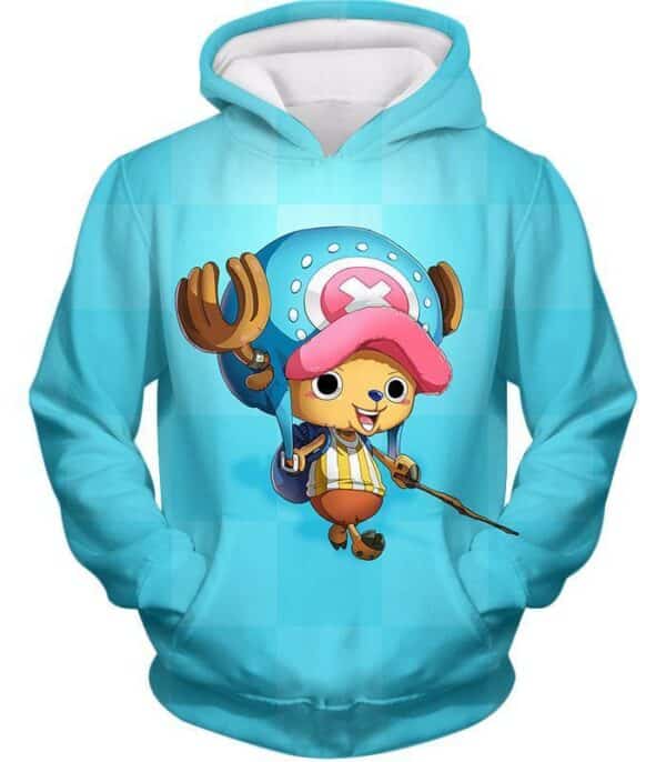 One Piece Zip Up Hoodie - One Piece Cotton Candy Lover Doctor Tony Tony Chopper Blue Zip Up Hoodie - Hoodie