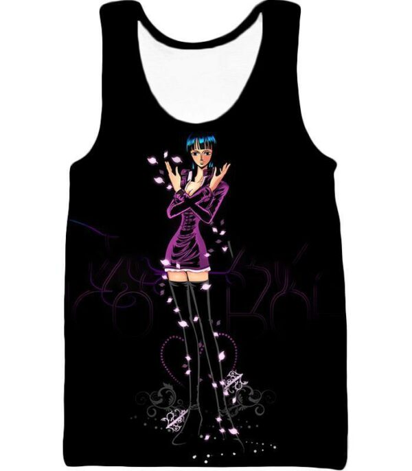 One Piece Zip Up Hoodie - One Piece Oharas Devil Child Scholar Nico Robin Black Zip Up Hoodie - Tank Top