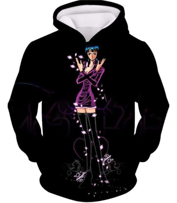 One Piece Zip Up Hoodie - One Piece Oharas Devil Child Scholar Nico Robin Black Zip Up Hoodie - Hoodie