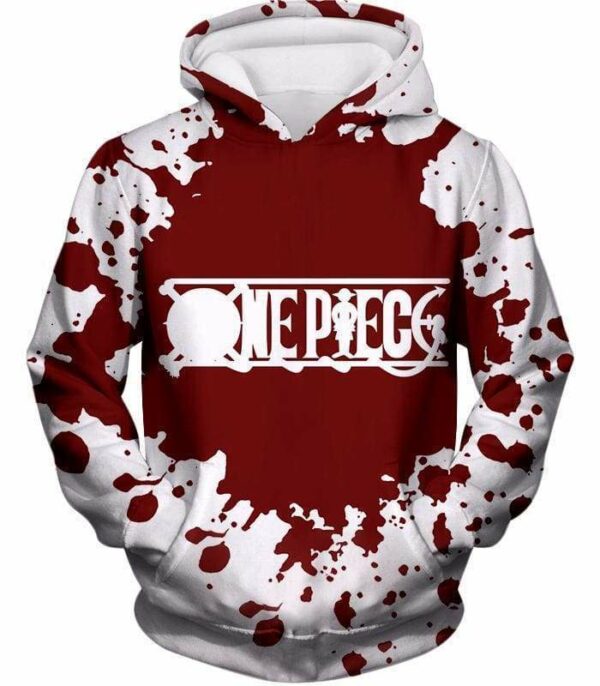 One Piece Zip Up Hoodie - One Piece One Piece Anime Promo Logo White Zip Up Hoodie - Hoodie