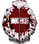 One Piece Zip Up Hoodie - One Piece One Piece Anime Promo Logo White Zip Up Hoodie