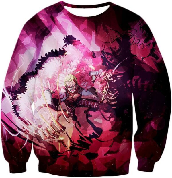 One Piece Zip Up Hoodie - One Piece One Piece Villain Warlord Doflamingo Aka Joker Zip Up Hoodie - Sweatshirt