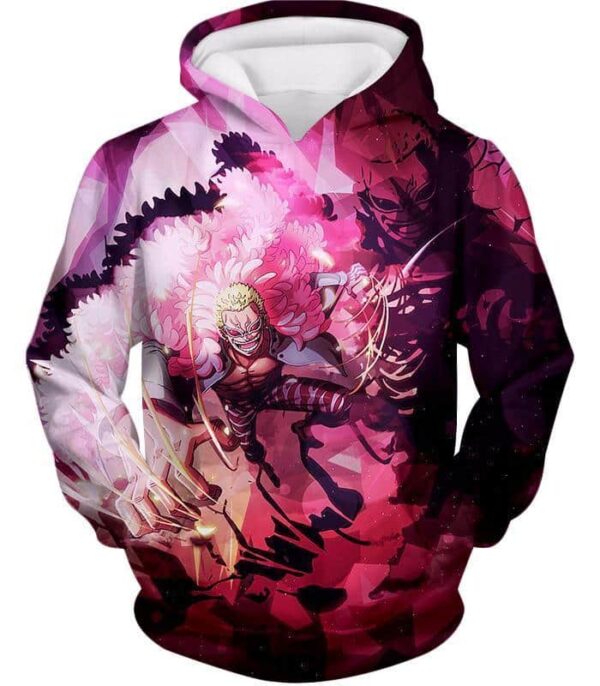 One Piece Zip Up Hoodie - One Piece One Piece Villain Warlord Doflamingo Aka Joker Zip Up Hoodie - Hoodie