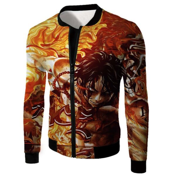 One Piece Zip Up Hoodie - One Piece Pirate Portgas D Ace Aka Fire Fist Ace Zip Up Hoodie - Jacket