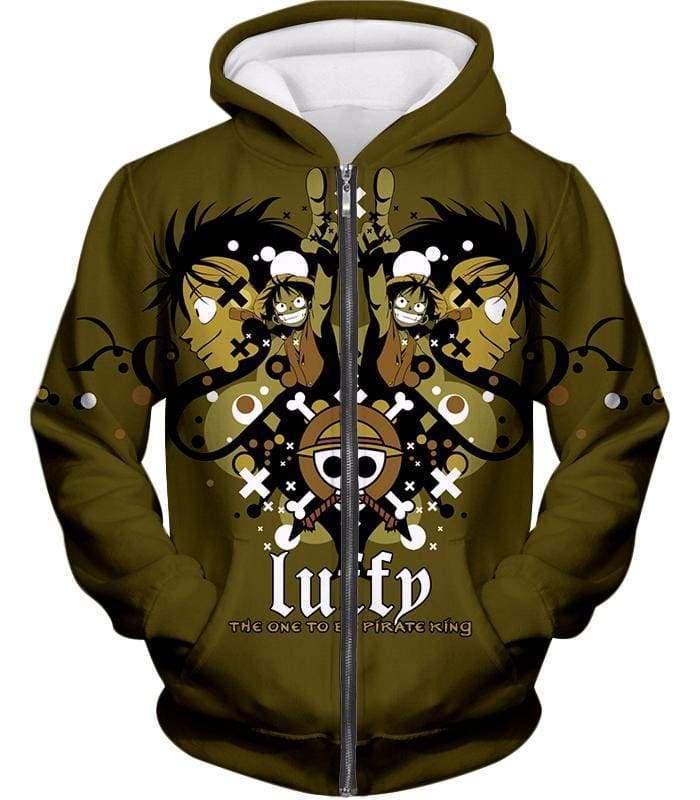 One Piece Zip Up Hoodie - One Piece Pirate Straw Hat Luffy The One To Be Pirate King Promo Zip Up Hoodie