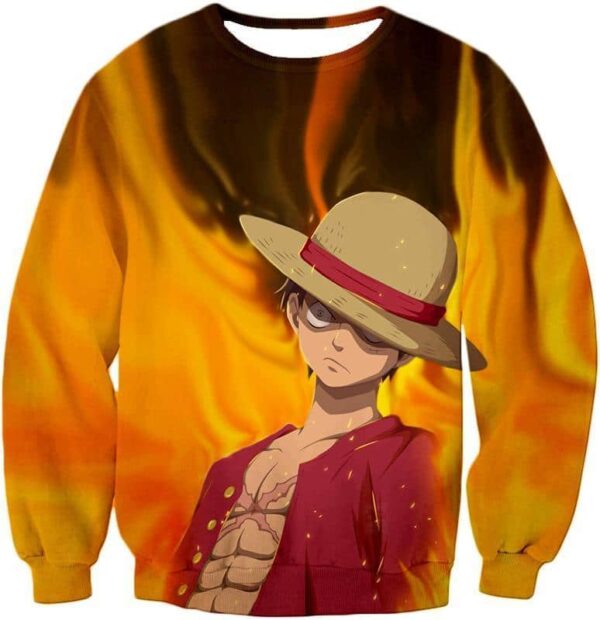 One Piece Zip Up Hoodie - One Piece Pirate Straw Hat Luffy Zip Up Hoodie - Sweatshirt