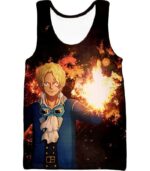 One Piece Zip Up Hoodie - One Piece Revolutionary Number 2 Sabo Anime Zip Up Hoodie - Tank Top