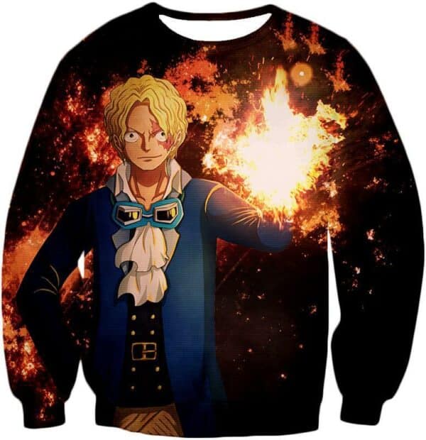 One Piece Zip Up Hoodie - One Piece Revolutionary Number 2 Sabo Anime Zip Up Hoodie - Sweatshirt