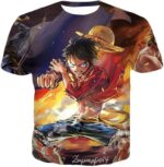 One Piece Zip Up Hoodie - One Piece Rubber Man Monkey D Luffy Fan Art Zip Up Hoodie - T-Shirt