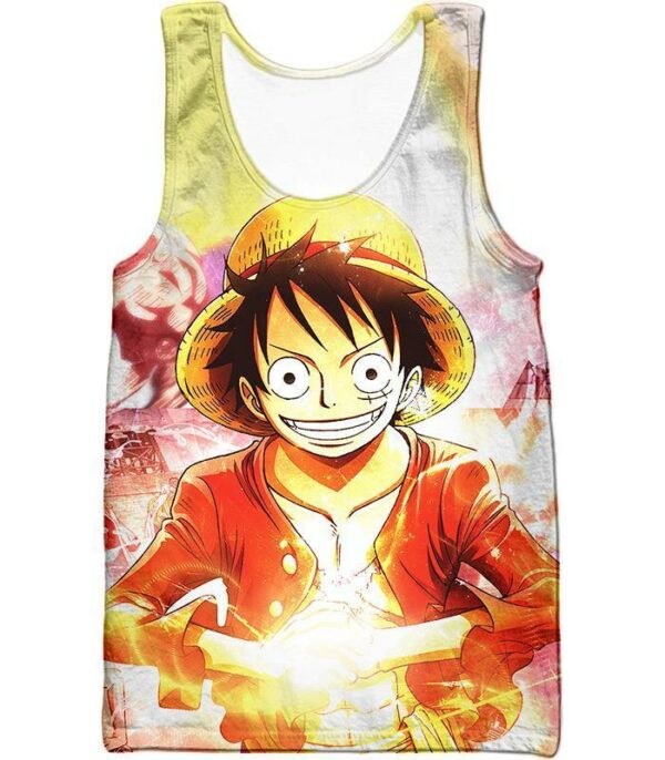 One Piece Zip Up Hoodie - One Piece Straw Hat Pirate Captain Monkey D Luffy Zip Up Hoodie - Tank Top