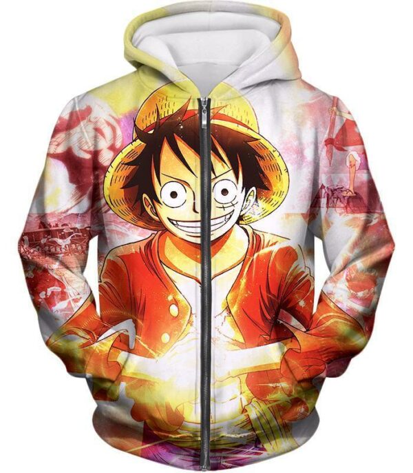 One Piece Zip Up Hoodie - One Piece Straw Hat Pirate Captain Monkey D Luffy Zip Up Hoodie - Zip Up Hoodie