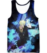 One Piece Zip Up Hoodie - One Piece Straw Hat Pirate Vinsmoke Sanji Action Zip Up Hoodie - Tank Top