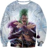 One Piece Zip Up Hoodie - One Piece Super Rookie Bartolomeo Barrier Devil Fruit Action Zip Up Hoodie - Sweatshirt