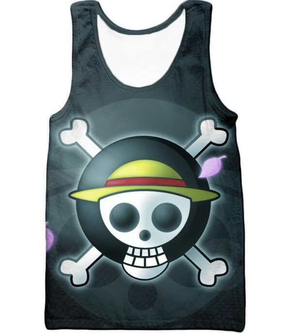 One Piece Zip Up Hoodie - One Piece Super Straw Hat Pirate Logo Promo Zip Up Hoodie - Tank Top